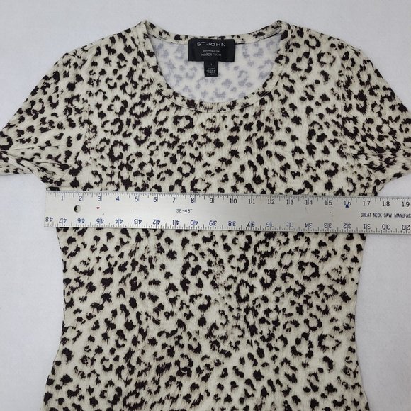 St John Leopard Print Women's Top Sz S - Picture 2 of 8